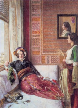 ジョン・フレデリック・ルイス Painting - 東洋のコンスタンティノープルのハーレムライフ ジョン・フレデリック・ルイス